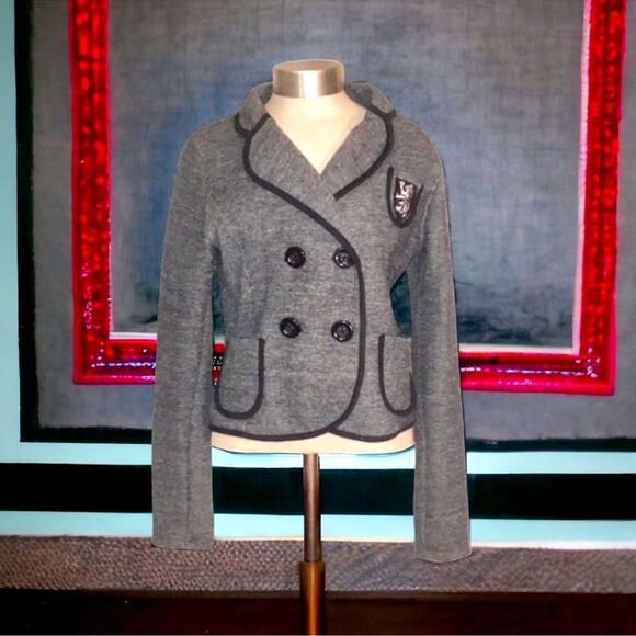 Kohl’s JJ Basics Military Academia Cropped Blazer Jacket – Size Junior’s M NWOT - Picture 3 of 16